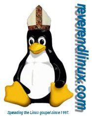 Tux in holy garb.